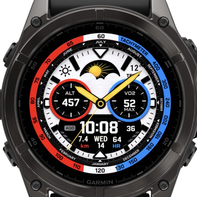 Циферблат ТАХИМЕТР-ТРИКОЛОР для Garmin